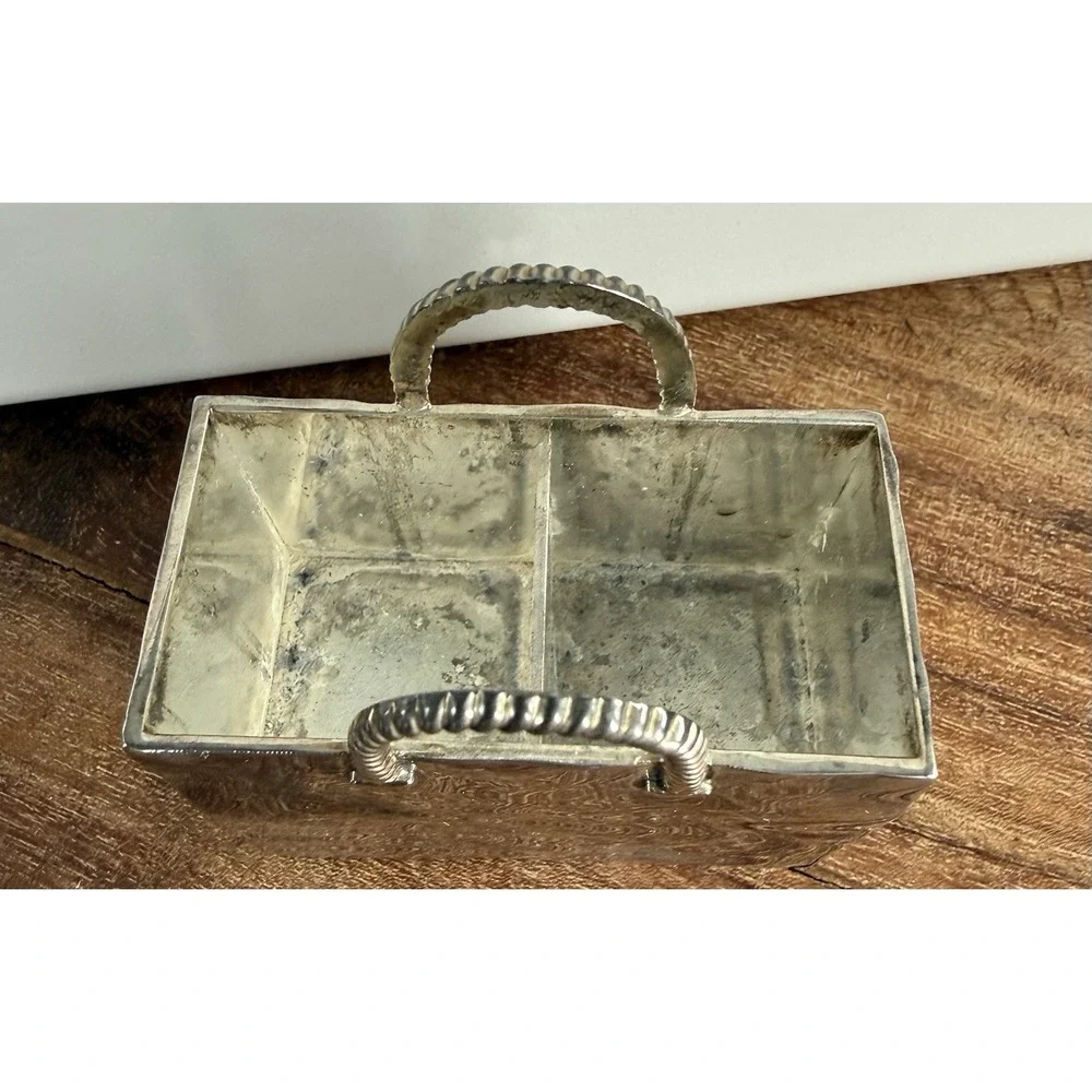 GODINGER Silver Plated VTG PURSE BAG TRINKET BOX 2IN X 3IN